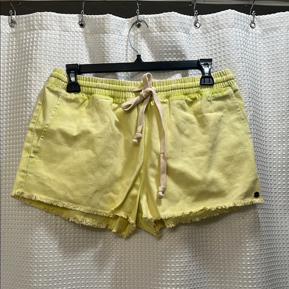 Volcom Yellow Drawstring Women Shorts